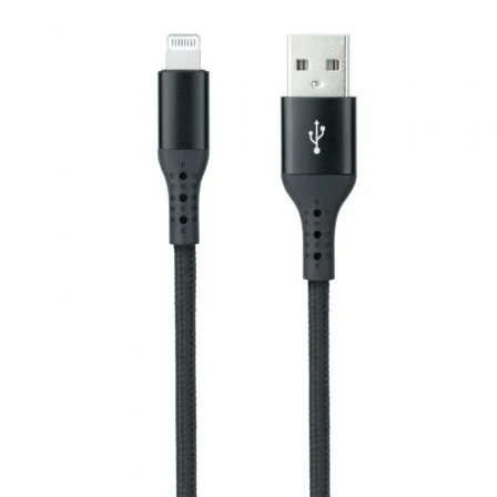 Nanocable Cable Lightning a USB 2.0 Negro Mallado, 1 m Nanocable Cable Lightning a USB 2.0 Negro Mallado, 1 m